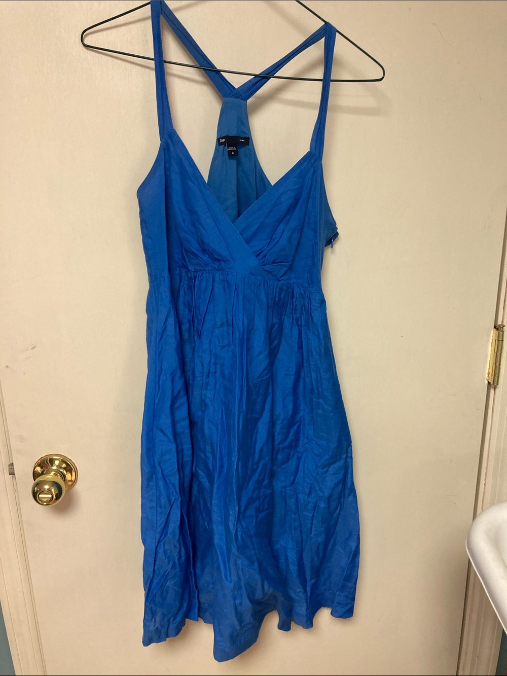 GAP Cobalt Blue V-Neck Racerback Babydoll Dress